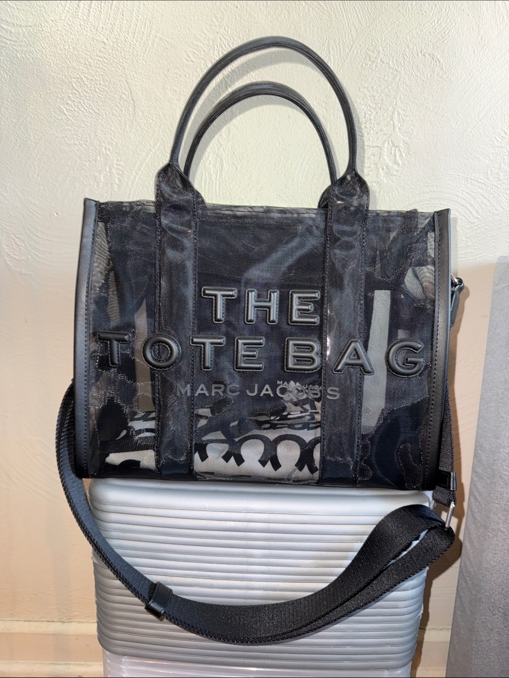 Marc Jacobs The Mesh Medium Tote Bag Blackout + Dust Bag